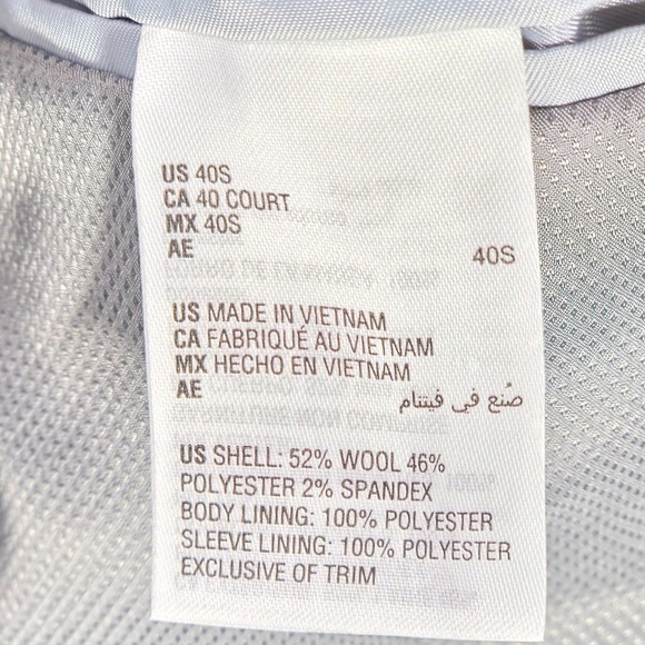 bar III 2 Piece Suit Mens 40S Pants 32x30 Light Grey Wool Blend Business Casual - Picture 10 of 16